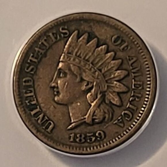 1859 Indian Head Cent XF40 ANACS - Picture 3 of 4